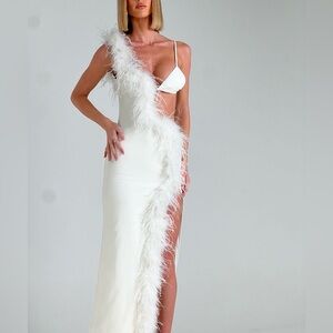 Never worn white feather dress